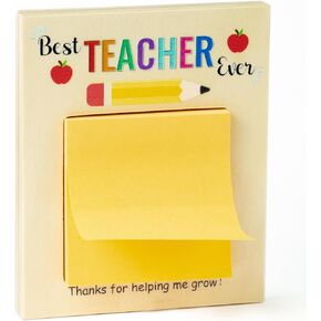 MALLMALL6 Teacher Appreciation Wooden Sticky Note Holder Gifts Desk Rectangular Notes Organizer Christmas End of Year Thank You Gift for Teacher School Classroom Supplies