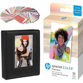 ورق الصور الفوتوغرافية HP Sprocket مقاس 2.3 × 3.4 Premium Zink (50 ورقة) - حزمة البداية