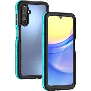 Lanhiem Samsung Galaxy A13 5G Case, IP68 Waterproof Dustproof, Built-in Screen Protector, Rugged Full Body Shockproof Protective Cover, Black/Clear