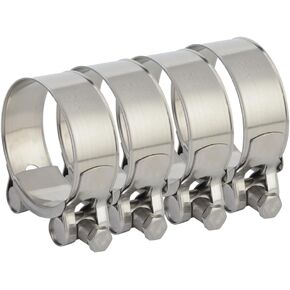 2 Pack 3.5 Inch 304 Stainless Steel T-Bolt Hose Clamps, Clamp Range 98-103mm for 3.5" Hose ID