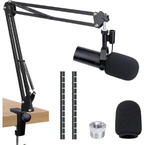 SUNMON Shure SM7dB Boom Arm Mic Stand - Mic Boom Arm with Foam Mic Cover Compatible with Shure SM7dB, Adjustable Microphone Arm with Cable Sleeve By SUNMON