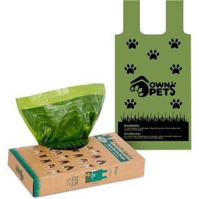 أكياس فضلات الكلاب من Ownpets بمقابض، 150 قطعة من أكياس فضلات الكلاب الكبيرة المقاومة للتسرب وسميكة للغاية، أكياس فضلات غير معطرة للكلاب والقطط