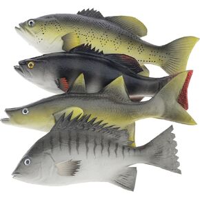 4 Fake Fish Decoration Set Realistic Artificial Sea Pomfret Simulation Model Mixed Display Wedding Christmas Festival Game Party Dinner Table