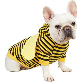 Dog Bee Hoodies Dogs Halloween Bumble Bee Costumes Cute Pet Clothes Puppy Bee Shirts (S)
