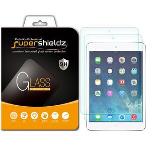 Supershieldz (2 Pack) Designed for Apple iPad Mini 3, iPad Mini 2 and iPad Mini (1st Generation) Tempered Glass Screen Protector, Anti Scratch, Bubble Free