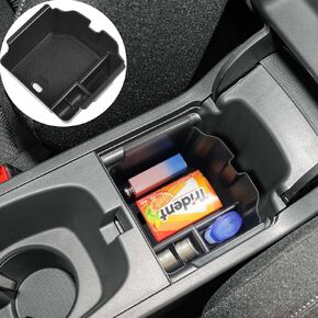 TACOBRO Center Console Organizer Compatible with Acura Integra 2023 2024 2025 and Manual Civic Si 11th Gen/Civic-Type-R 2022-2024 2025 Accessories Only, Armrest Insert Tray Storage Box,Black Trim
