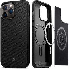 Spigen Mag Armor (MagFit) Compatible with MagSafe Designed for iPhone 13 Pro Max Case (2020) - Matte Black