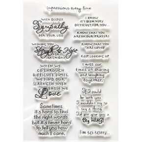 Words Letters Clear Stamps for Card Making - Blessing Sympathy Comfort Missing Sentiment Rubber Stamp for DIY Scrapbooking, Album Decoration, Paper Craft