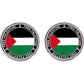 2Pcs Free Palestine Brooches Palestine Flag Pin Metal National Palestinian Flag Pack
