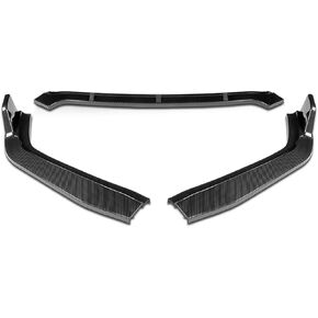 DNA MOTORING 2-PU-530-PCF CT-Style Front Bumper Lip 3PCS Compatible With 16-21 Civic,Black Carbon Fiber Look