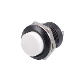 uxcell 5Pcs,16mm White Momentary Push Button Switch Round Raised Button R13-507 SPST 1 NO
