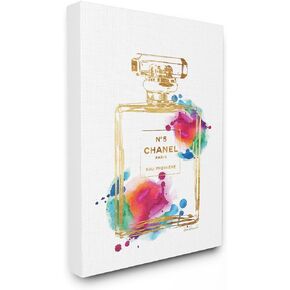 Stupell Industries Fashion Perfume Gold Rainbow, Design by Amanda Greenwood, Gallery Wrapped Canvas, 36 x 48