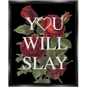 Stupell Industries You Will Slay Chic Red Roses Glam Phrase, Design by Lil' Rue