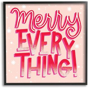 Stupell Industries Merry Everything Festive Winter Holiday Patterned Typography, Design by Hey Bre! Creative Studio