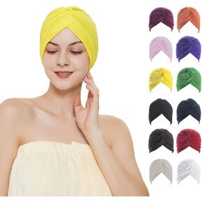 TopTie 12 Pieces Women Turban Headband Headwrap Beanie India's Hat