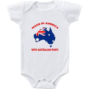 Speedy Pros Baby Bodysuit Made in America with Australian Parts Boy & Girl Clothes White