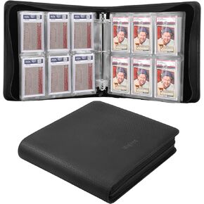 Graded Card Binder for 60 PSA Slabs, Protective Zippered Storage and Display Album for Graded Cards