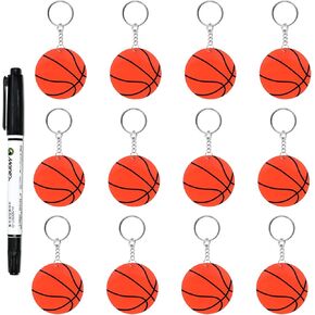 12 Pcs Soccer Acrylic Keychain bulk with 1 Black Marker for DIY Sports Party Favor (Soccer)