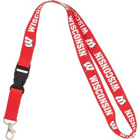 Desert Cactus University of Wisconsin Badgers Lanyard Keychain Car Keys College ID Badge Holder Detachable Breakaway Snap Buckle (Lanyard 1)