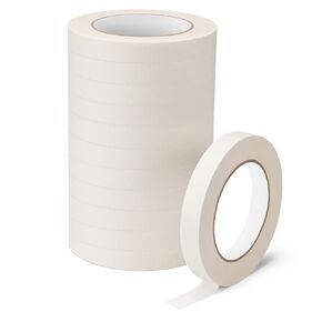 KICNIC White Masking Tape 3 Pack, General Purpose Painter's Tape 0.7inch x 60yard, 180 Yards Total, Beige Crepe Paper Tape for Painting, Labeling, Packing, Craft, Art