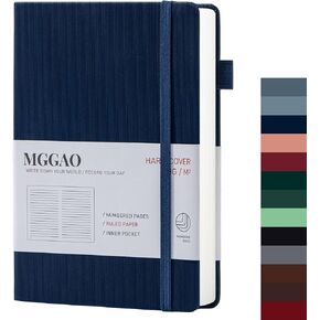 A5 Ruled Journals for Writing 100 GMS Lined Thick Paper with 188 Numbered Pages Premium Leather Hardcover Notebook for Personal Writing Study Office Travel Recording (Striped Blue,Ruled)