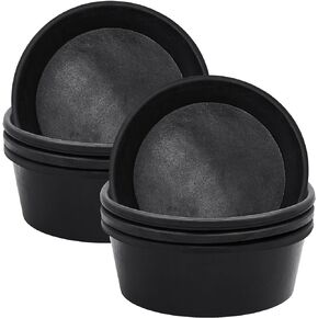 Sadnyy 8 Pcs Rubber Feeder Pan, 4 Quart Rubber Feed Pan Utility Horse Feed Bucket Rubber Dog Bowl Horse Feeder for Cats Dogs Goats Horses Chicken Dust Bath Container Animal Feeding, 10.6 x 4.1 Inch