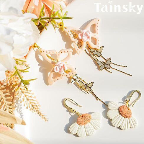TAINSKY قواطع الطين الزهرية الربيعية، 13 شكلاً من قواطع طين البوليمر الزهرية لصنع الأقراط، قواطع طين البوليمر الزهرية، قواطع الطين الربيعية لصنع مجوهرات طين البوليمر in Kuwait