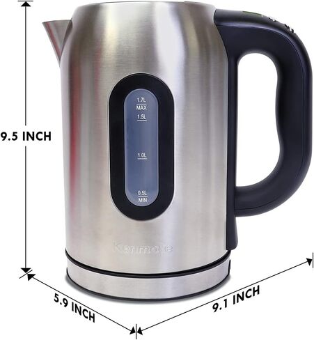 غلاية كينمور الرقمية اللاسلكية، سعة 1.7 لتر / 1.8 لتر، غلاية كهربائية من الفولاذ المقاوم للصدأ مع تحكم رقمي في درجة الحرارة، عنصر تسخين مخفي، ووضع الحفاظ على الدفء in Kuwait