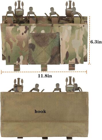 Tactical Quadruple Pack Mag Pouch Tactical Magazine Pouch with Utility Pouch Hook-and-Loop on The Back in Saudi Arabia