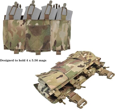 Tactical Quadruple Pack Mag Pouch Tactical Magazine Pouch with Utility Pouch Hook-and-Loop on The Back in Saudi Arabia