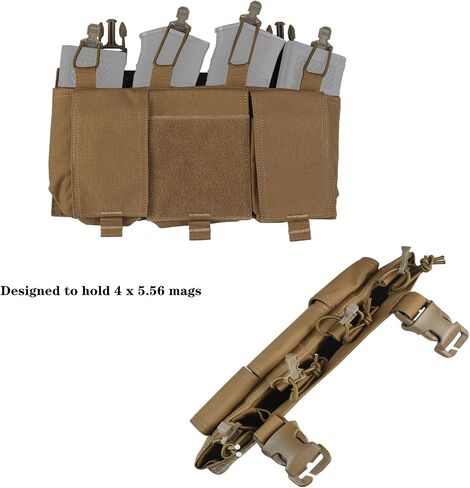 Tactical Quadruple Pack Mag Pouch Tactical Magazine Pouch with Utility Pouch Hook-and-Loop on The Back in Saudi Arabia