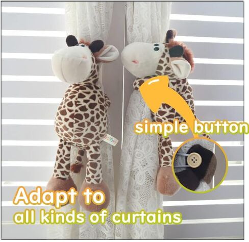 Cartoon Curtain Tiebacks Animal Curtain Holdbacks Cute Decoration Curtain String Creative Animal Plush Curtain Lace Wide Adaptation Window Decor 1Pcs (Elephant) in Saudi Arabia