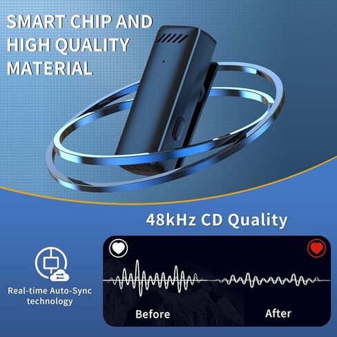ميكروفون Lavalier لاسلكي لأجهزة iPhone iPad، ميكروفونات Lavalier مزدوجة قابلة للتوصيل مع علبة شحن مؤشر البطارية، ميكروفون iPhone لتسجيل فيديو Vlog YouTube TikTok - لا حاجة إلى تطبيق وبلوتوث in Saudi Arabia