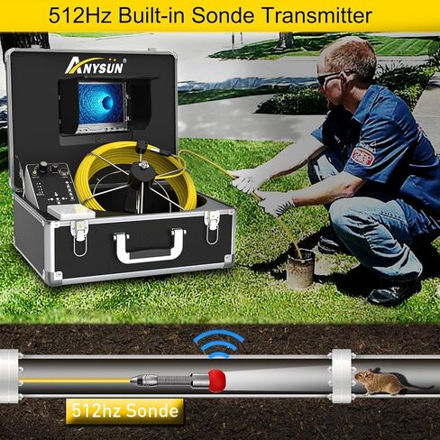 Sewer Camera,100ft Plumbing Drain Camera with DVR 30M Cable Industrial Endoscope Waterproof IP68 Cable Snake Video System with 7 Inch LCD Monitor 1000TVL DVR Recorder in Saudi Arabia