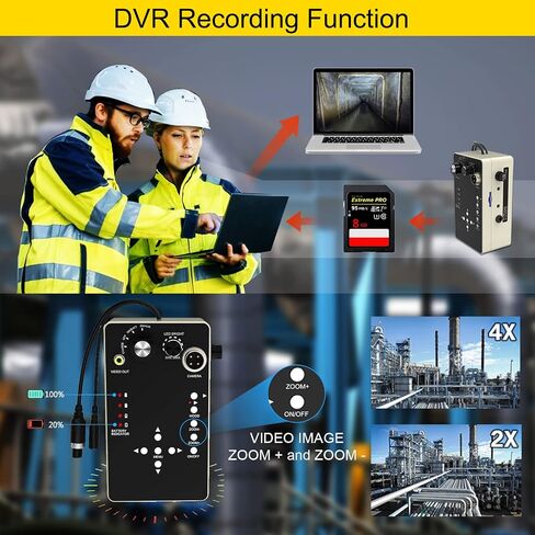 Sewer Camera,100ft Plumbing Drain Camera with DVR 30M Cable Industrial Endoscope Waterproof IP68 Cable Snake Video System with 7 Inch LCD Monitor 1000TVL DVR Recorder in Saudi Arabia