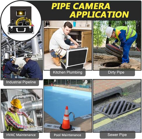Sewer Camera,100ft Plumbing Drain Camera with DVR 30M Cable Industrial Endoscope Waterproof IP68 Cable Snake Video System with 7 Inch LCD Monitor 1000TVL DVR Recorder in Saudi Arabia