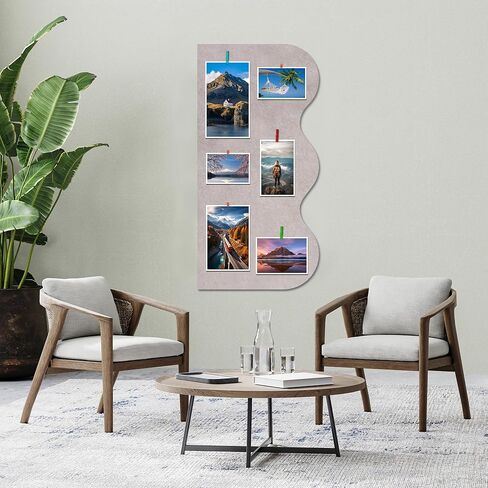 لوحة إعلانات من اللباد قابلة للطي، لوحة عرض صور تزيينية كبيرة على الحائط مع 30 دبوسًا للصق الملاحظات والصور والجداول الزمنية في المكتب والفصول الدراسية والمنزل (بيج فاتح) in Kuwait