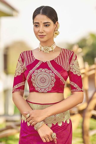 MANOHARI Adorable Woven Pattern Banarasi Silk Saree For Women With Blouse Piece_Mn1746 in Saudi Arabia