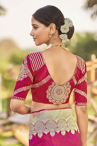 MANOHARI Adorable Woven Pattern Banarasi Silk Saree For Women With Blouse Piece_Mn1746 in Saudi Arabia