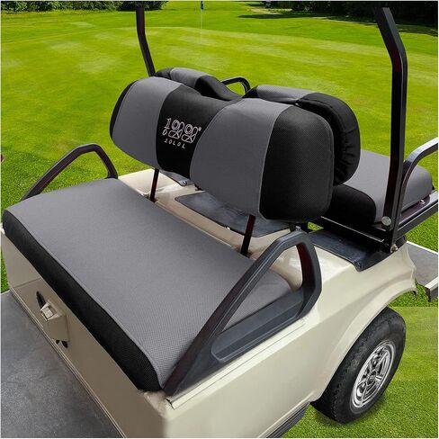 غطاء مقعد عربة الجولف 10L0L، أمامي (مقاس صغير) وخلفي (مقاس XS) يناسب نادي السيارات DS & EZGO RXV TXT 4 نماذج الركاب طقم أغطية مقاعد البدلاء، قماش شبكي بوليستر قابل للغسل وقابل للتنفس (رمادي وأسود) in Kuwait