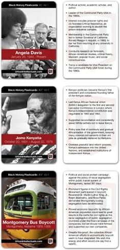 Urban Intellectuals Black History Flashcards - Volume 1 Famous Black Cultural Holiday Trivia Playing Cards Educational Activity for Adults Classroom in Saudi Arabia