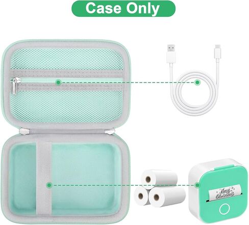 حقيبة حمل Canboc متوافقة مع طابعة الملصقات الصغيرة Phomemo M02/ T02، صندوق صانع ملصقات بلوتوث حراري للجيب للورق الحراري، كابل USB، أسود (الجراب فقط) in Saudi Arabia