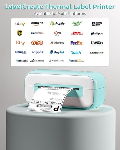 طابعة ملصقات الشحن، طابعة ملصقات حرارية 4x6، طابعة حرارية لملصقات الشحن، طابعة ملصقات USB متوافقة مع Amazon Shopify Etsy Ebay FedEx USPS UPS (أسود) in Kuwait