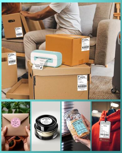 طابعة ملصقات الشحن، طابعة ملصقات حرارية 4x6، طابعة حرارية لملصقات الشحن، طابعة ملصقات USB متوافقة مع Amazon Shopify Etsy Ebay FedEx USPS UPS (أسود) in Kuwait
