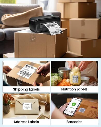 Shipping Label Printer, 4x6 Thermal Label Printer, Thermal Printer for Shipping Labels, USB Label Printer Compatible with Amazon Shopify Etsy Ebay FedEx USPS UPS (Black) in Saudi Arabia