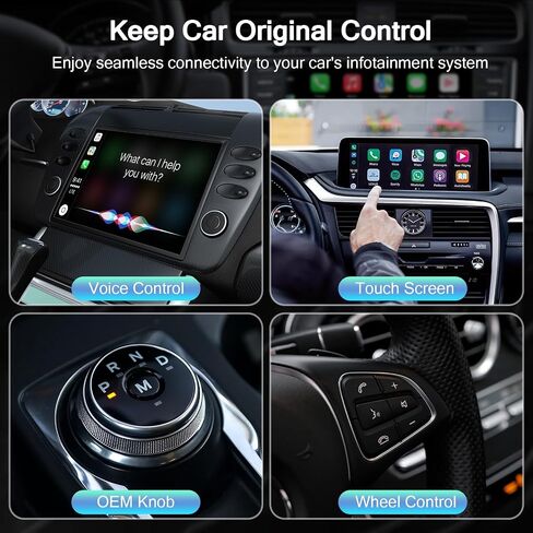 Wireless Carplay Adapter for iPhone,2024 Apple Carplay Wireless Adapter Convert Factory Wired to Wireless Plug and Play Car Play Fits Cars from 2015,Online Update in Saudi Arabia
