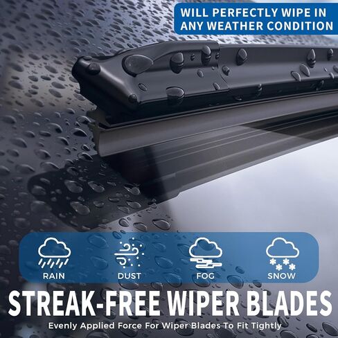 شفرات ممسحة بديلة مقاس 26 بوصة 18 بوصة لسيارة Audi A3، RS3، S3، VW Golf، Tesla Model 3، Model Y، BMW F52، شفرات مساحات الزجاج الأمامي المتينة والهادئة لجميع الفصول، علامة تبويب قرصة (مجموعة من 2) in Kuwait