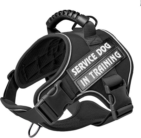 Tactical Dog Harness,No Pull Military Pet Harness for Medium Large Dogs, Adjustable Service Dog Vest Harness with Night Reflective, Easy Control Handle for Walking, Hiking, Training (Black) in Saudi Arabia