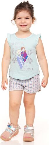 Disney Toddler Girls 3 Piece Frozen Tank, T-Shirt, and Shorts Lounge Set in Saudi Arabia