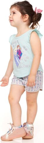 Disney Toddler Girls 3 Piece Frozen Tank, T-Shirt, and Shorts Lounge Set in Saudi Arabia